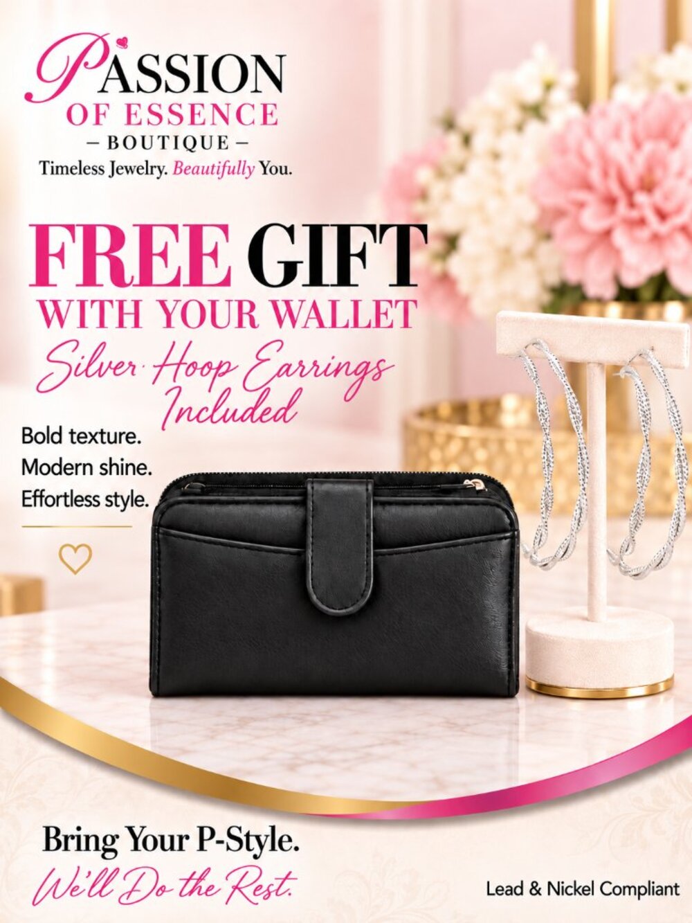 FREE GIFT WITH WALLET – Silver Twisted Totally Throttled - Silver Hoop Earrings